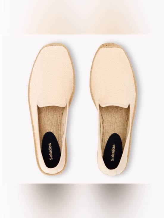 Soludos Men's Smoking Slipper Espadrille Slip On Natural Cotton Linen 9.5 NEW - Picture 4 of 16